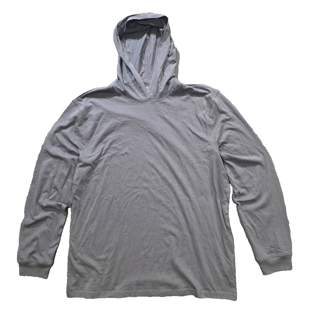 J Crew Washed Cotton Lightweight Hoodie Y2K Mens X-Large Gray A010445